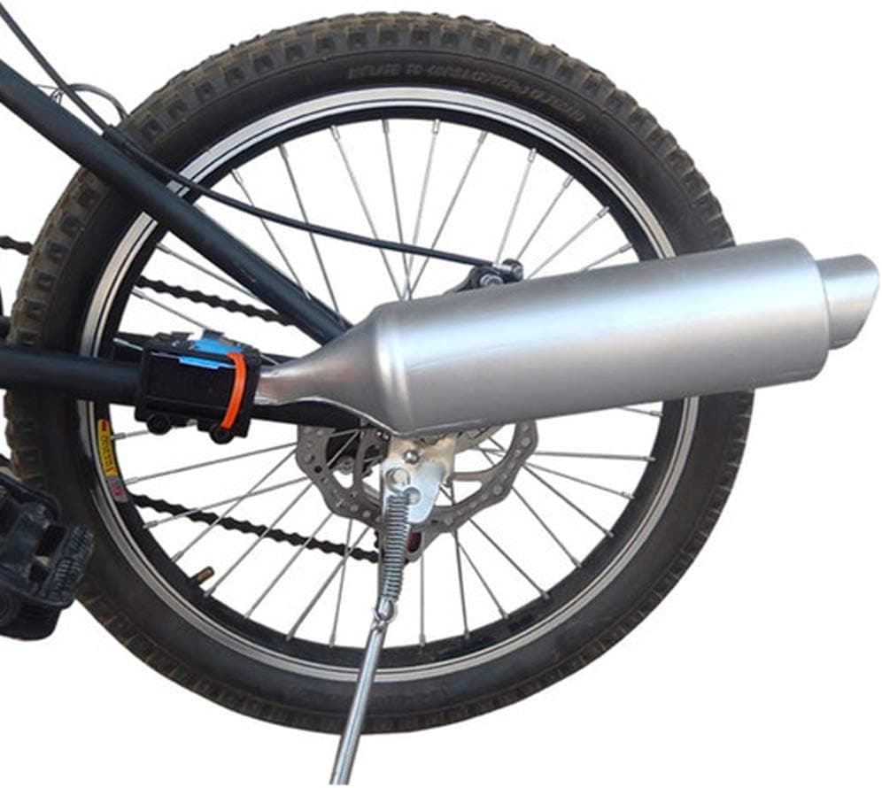 Motorcycle Bicycle Exhaust Sound System, Bicycle Exhaust Sound System,Bike Turbo Exhaust Pipe with Sound Effect Motorcycle Noise Maker Cycling Accessories (Silver)