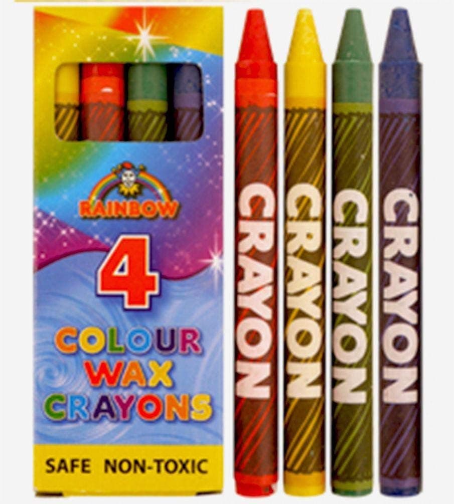 Crayola 4 Pack Full Size Crayons Party Favors Bundle of 12 4 Packs (Contains Blue, Red, Green, Yellow)