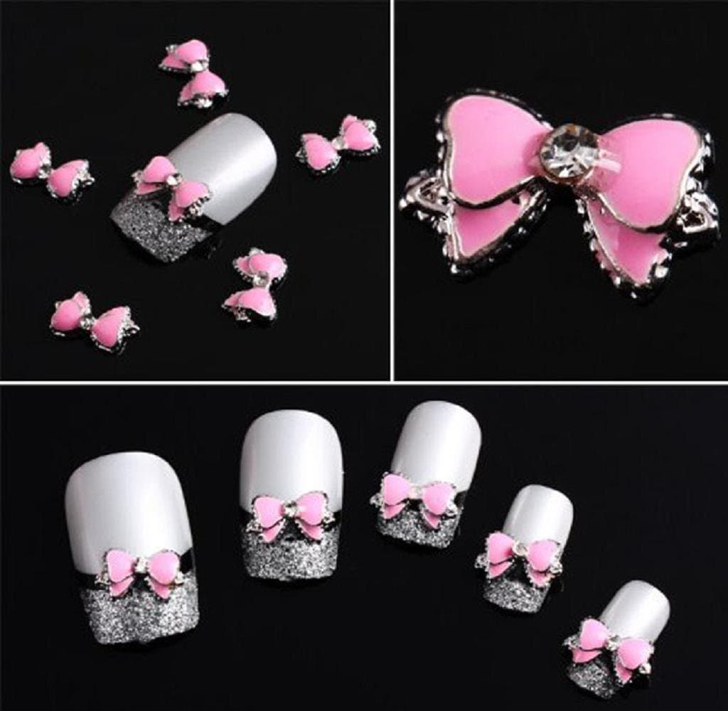 Sannysis(TM) 10PC Fashion Newest 3D Alloy Rhinestones Nail Art Beads Slices DIY Decoration For You (Bow Tie #2)
