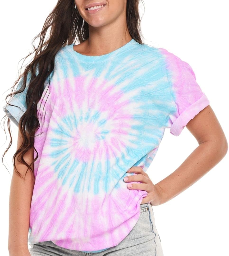 Unisex Tie dye Tshirt Crew Neck Hand Made Summer Casual Tye Dye Forever Small-5XL