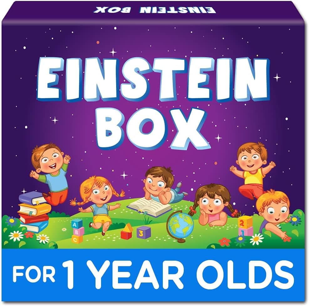 Einstein Box for 1 Year Old Boys/Girls | Gift Toys for 1 Year Old Kids | Board Books and Pretend Play Gift Pack | Learning and Educational Toys & Games (1 Box Set)