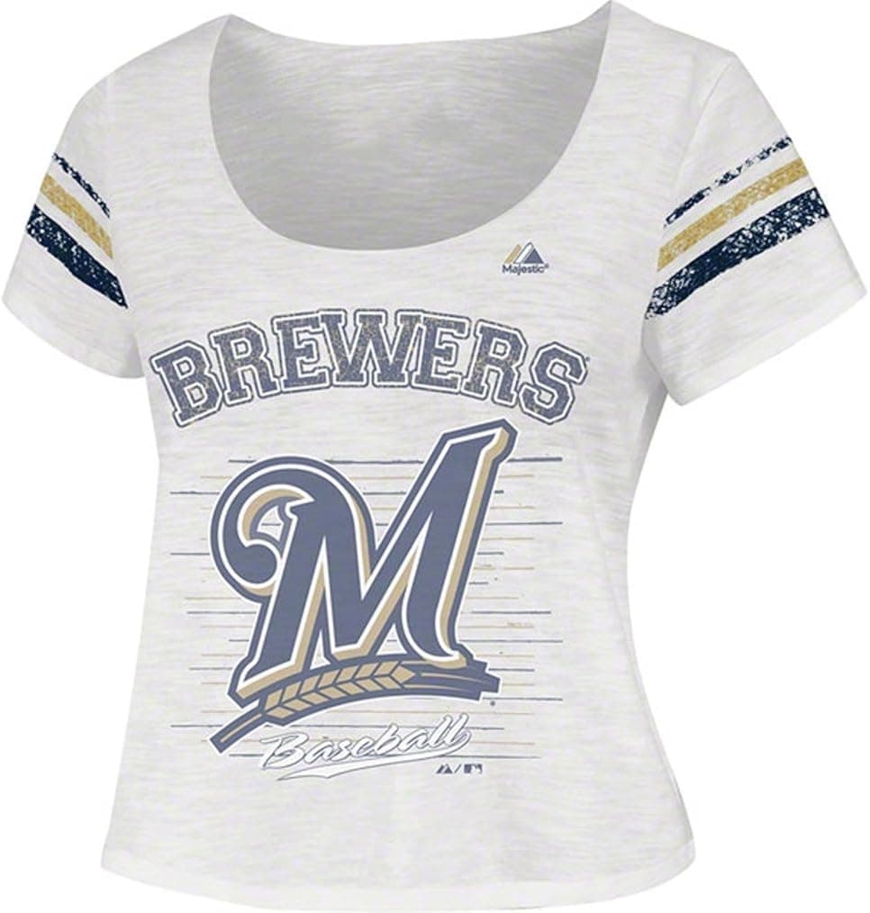 MLB Milwaukee Brewers Looking For Trouble Ladies Cropped T-Shirt