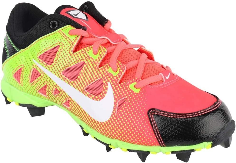 Nike New Girls Hyperdiamond Keystone GS Softball Cleats Pink/Black/Green Sz 10c