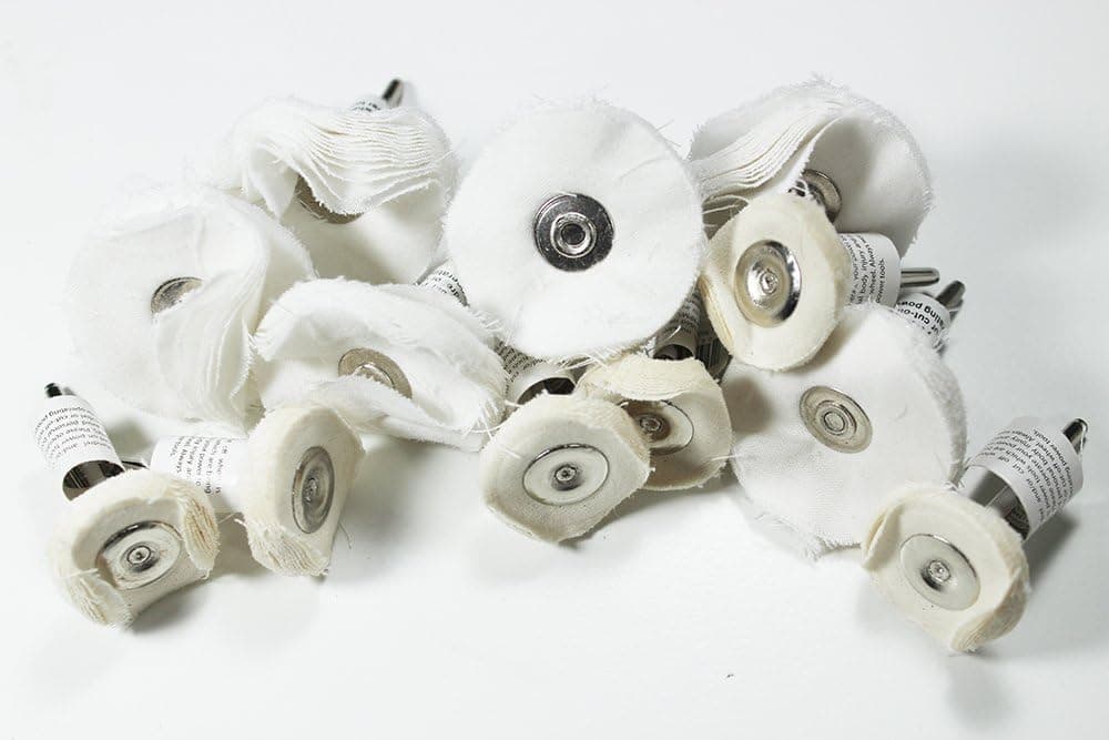 12PC Polishing/Buffing Wheel - Muslin Cloth,1 inch and 1.5 inch, 1/8 inch Shank