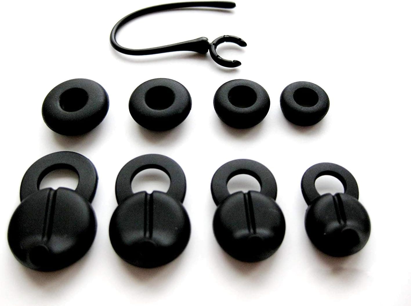 9 Replacement Parts KIT Compatible with Jawbone ERA Smokescreen (4 Earbuds Gels, 4 Spouts and 1 Earloop Hook) Aliph Jawbone (ERA) Headset