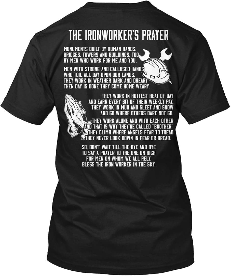 Ironworker Tshirt The Ironworker Prayer Ironworker Tshirt for Men