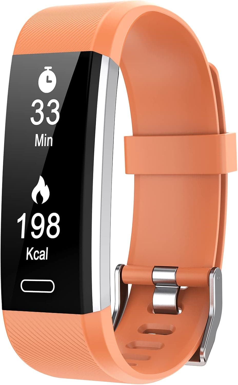 PIVHH Fitness Tracker with Heart Rate Monitor, 14 Sports Modes Fitness Watch, Pedometer Watch with Sleep Monitor & Step/Calorie Counter, Waterproof Activity Tracker for Women Men Teens (Orange)