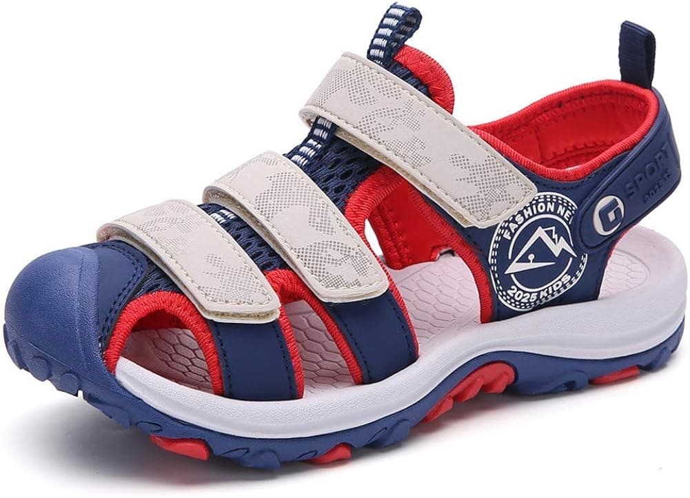 Pamray Boys Sandals Girls Sport Closed-Toe Kids Outdoor Hiking Beach Shoes Summer Breathable Lightweight
