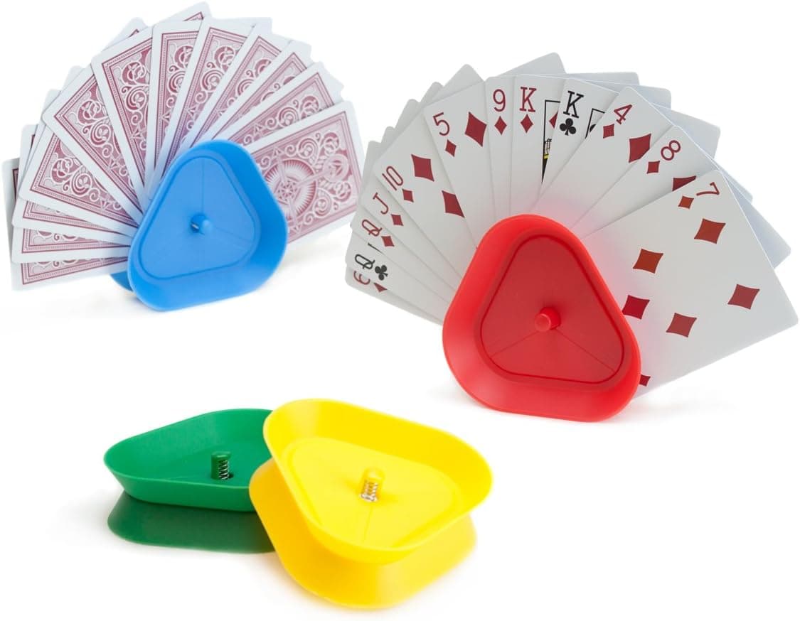 Brybelly Triangle Shaped Hands-Free Playing Card Holder, Original Version 4 Count (Pack of 1)