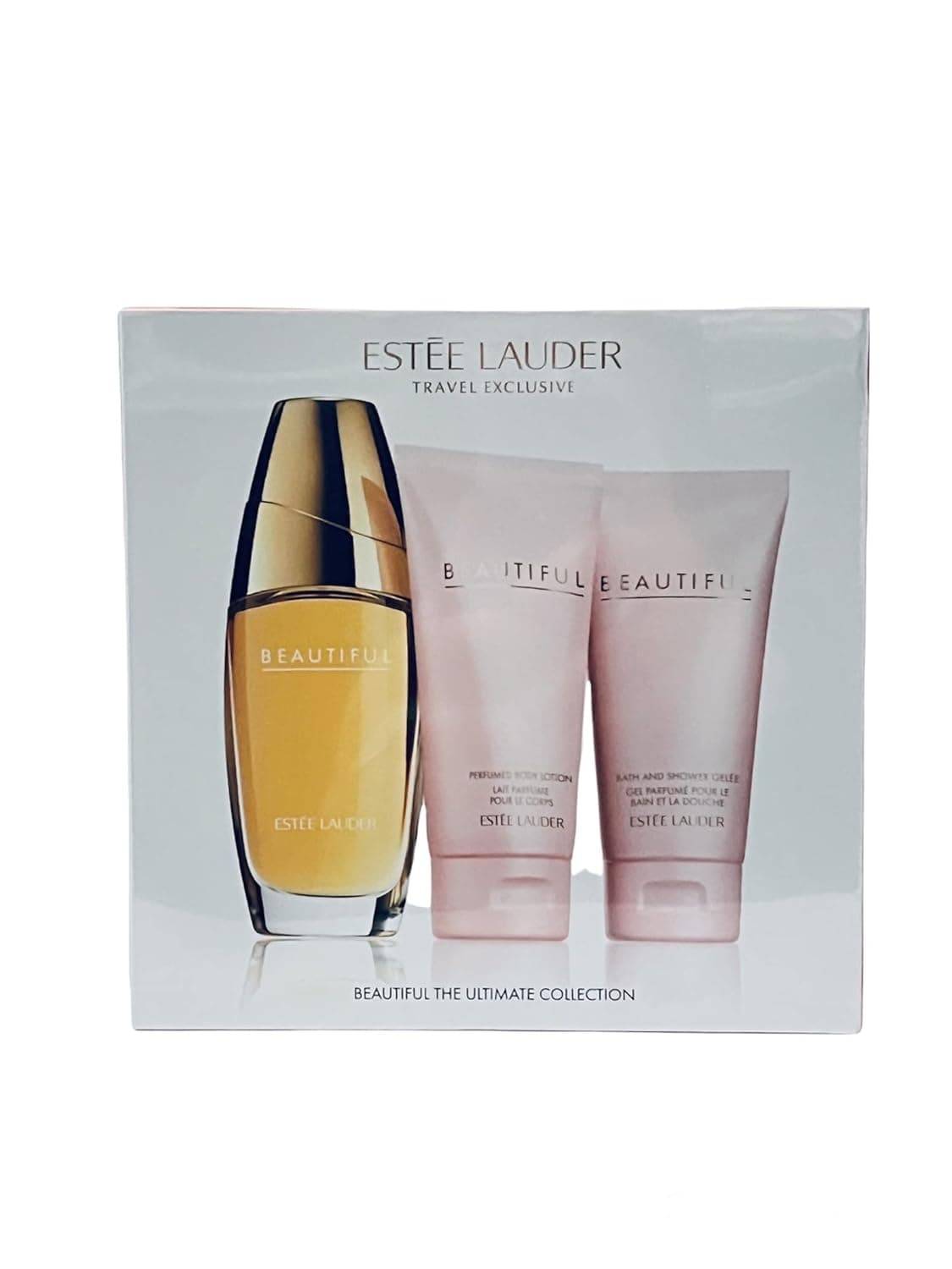 BEAUTIFUL The Ultimate Collection 3 PCS SET - 2.5 EAU DE PARFUM SPRAY + 2.5 PERFUMED BODY LOTION + 2.5 BATH AND SHOWER GEL (TRAVEL SET)