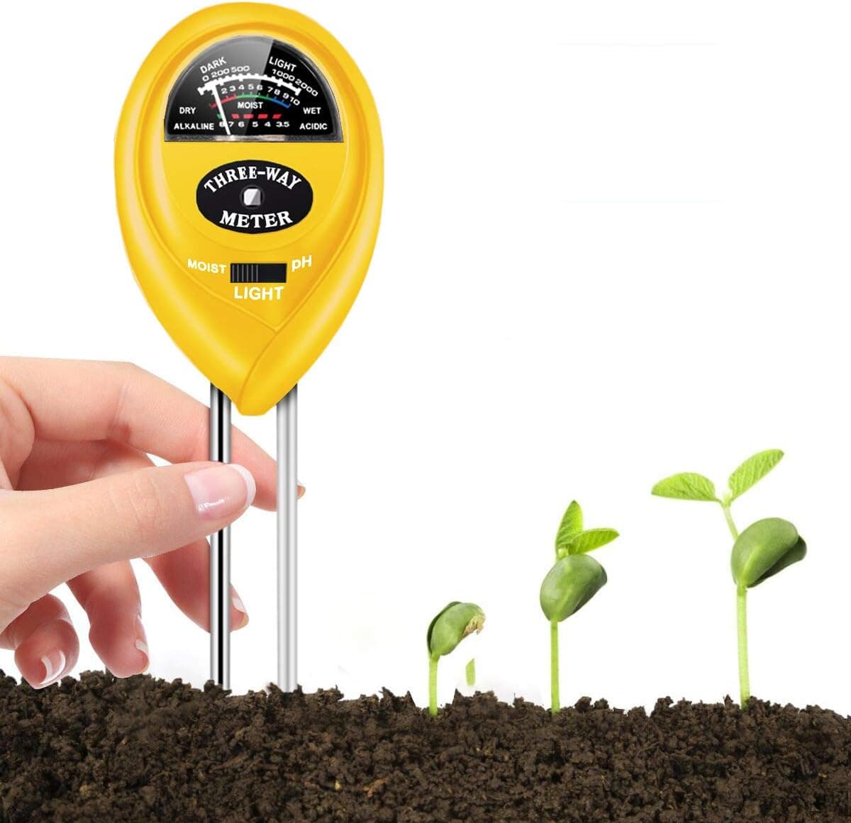 Soil Test Kit, Soil Tester for Moisture, Light & pH Meter for Plant, Vegetables, Garden, Lawn, Farm, Indoor/Outdoor Plant Care Soil Tester