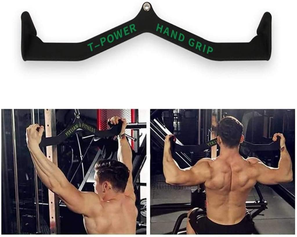 Bodybuilding Cable Attachment, Pro-Grip Revolving Curl Bar, Tricep Press Down Bar LAT Pull Down Bar Handle Attachment for Cable Machine, Easily Build Back Muscles, Long 28inchs, 22inchs, 19inchs