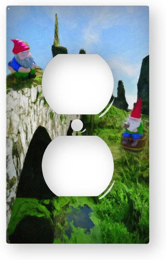 Gnome Countryside - AC Outlet Decor Wall Plate Cover Metal