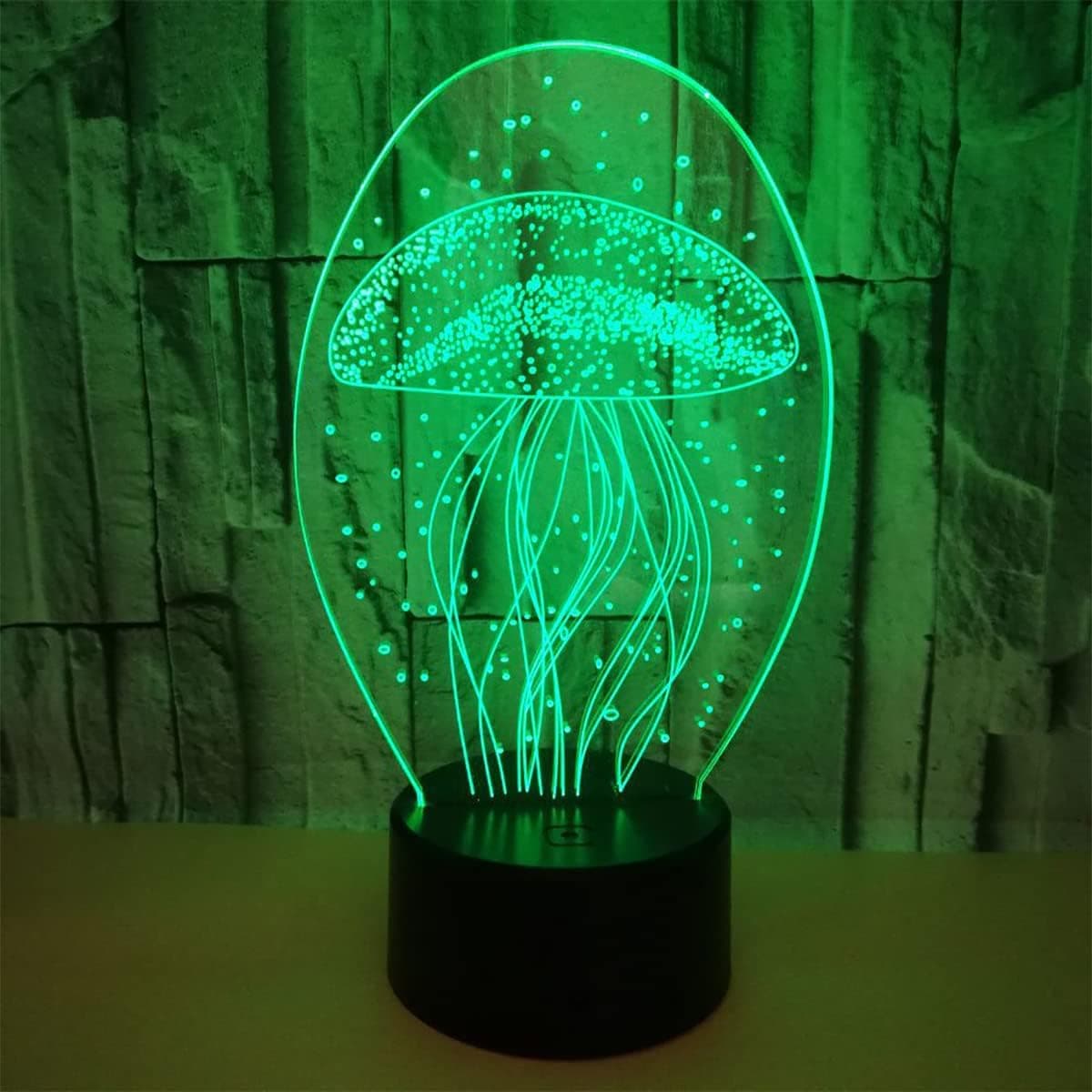 3D Lamp Jellyfish, Birthday Christmas Gift Lamp Night Light for Kids Boys Girls Teens Adults, Visual Colorful 7 Color Change Acrylic LED Night Lights with Smart Touch USB Powered for Bedroom Decor