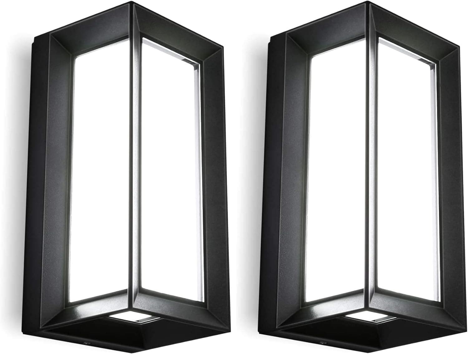 LEDMO LED Wall Porch Light Outdoor,2 Pack Waterproof Modern Wall Sconce 6000K Exterior Light Fixture