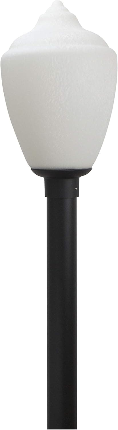 Solus SPC9018-LE26C Flame Tip Acorn Post Top Lighting Fixture, Cool Light 4000K Energy Star LED lamp, Durable Acrylic Frost Lens, Rust Resistant, UL Listed, Fits 3" Diameter Posts, 20" H x 11" D