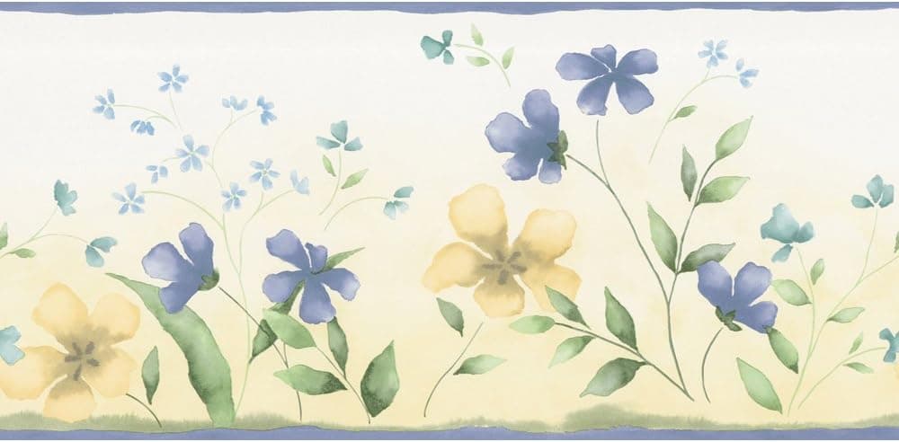 Waverly 5500652 Fresh Picked Wall Border, Blue and Yellow, 10.2-Inch Wide
