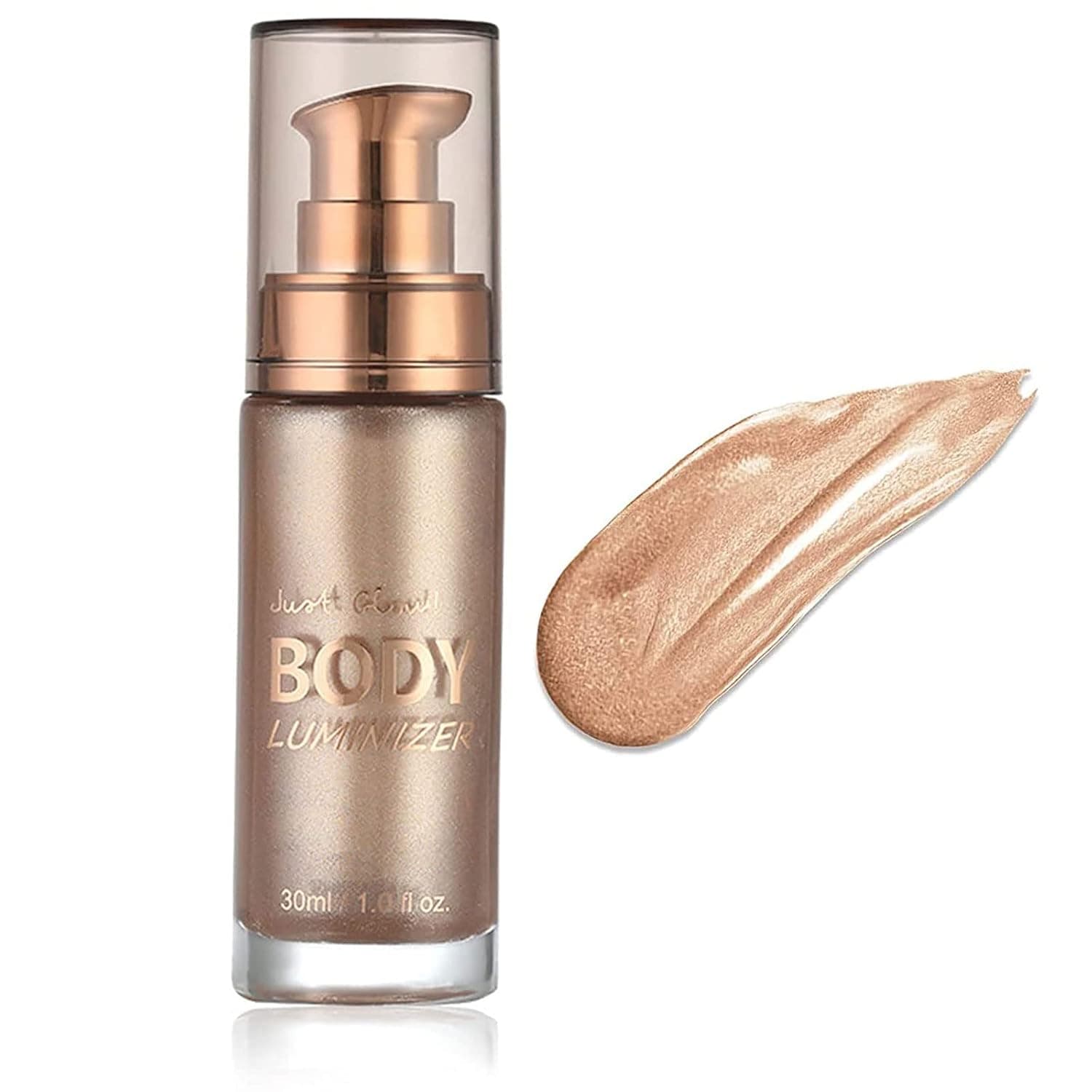 sunny light Body Shimmer Body Makeup Liquid Bronzer Glitter Body Spray Body Luminizer Lotion High Gloss Waterproof Moisturizing & Glow Face Makeup Glitter Foundation 1fl.oz. (#101 Rose Gold)