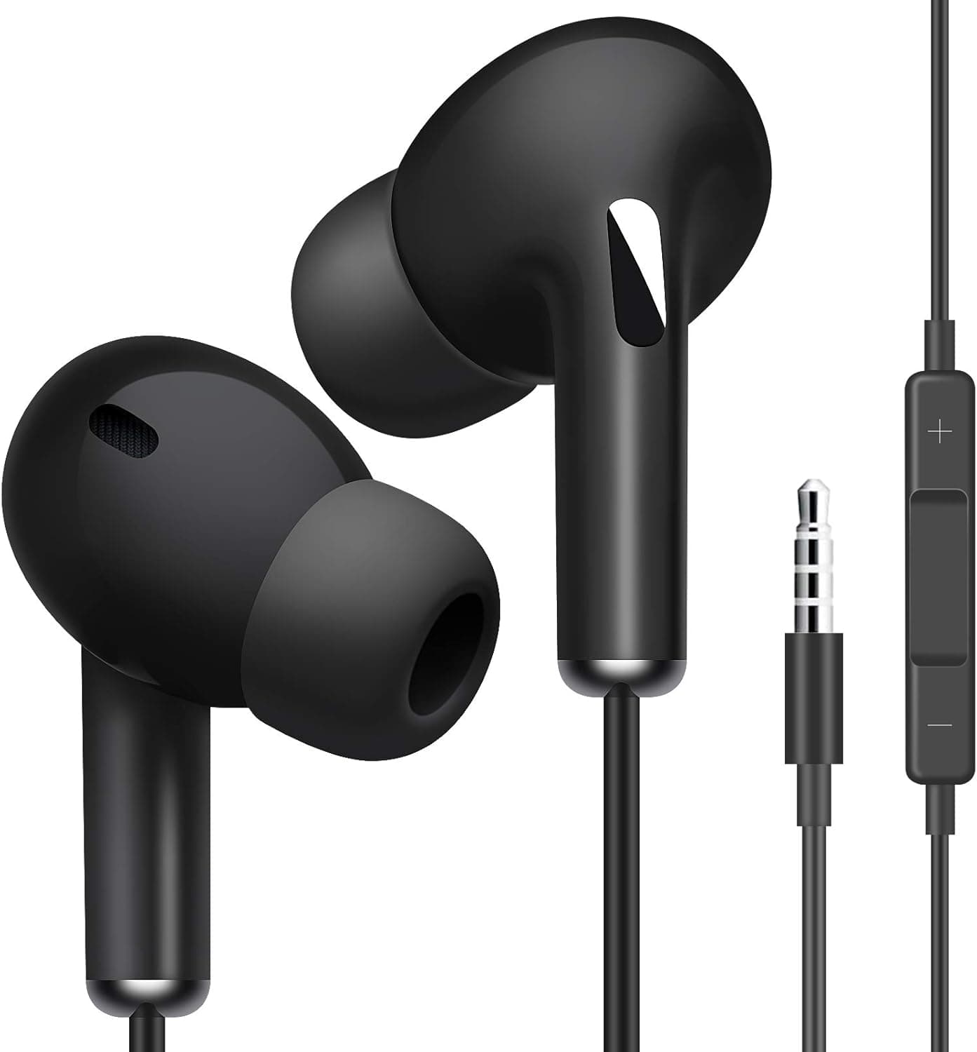 Earbuds, Wired Earbuds, High Definition Earphones, Noise Isolating in Ear Headphones, Deep Bass, Crystal Clear Sound, Compatible with iPhone, iPad, Samsung Smartphones and Tablets (Black)