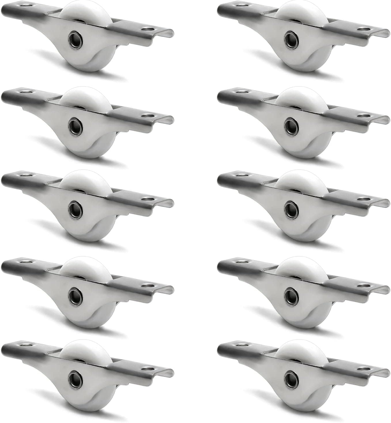 MroMax 10Pcs 23mm/0.91" Dia Screen Door Rollers Nylon White Sliding Wheel Electroplating Sliding Wheel with Stainless Steel Shell for Garage Screen Door