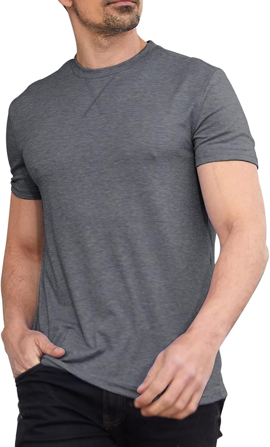 Oftalle Men Soft T-Shirt Casual Short Sleeve Lightweight Basic Tee Shirts Big & Tall