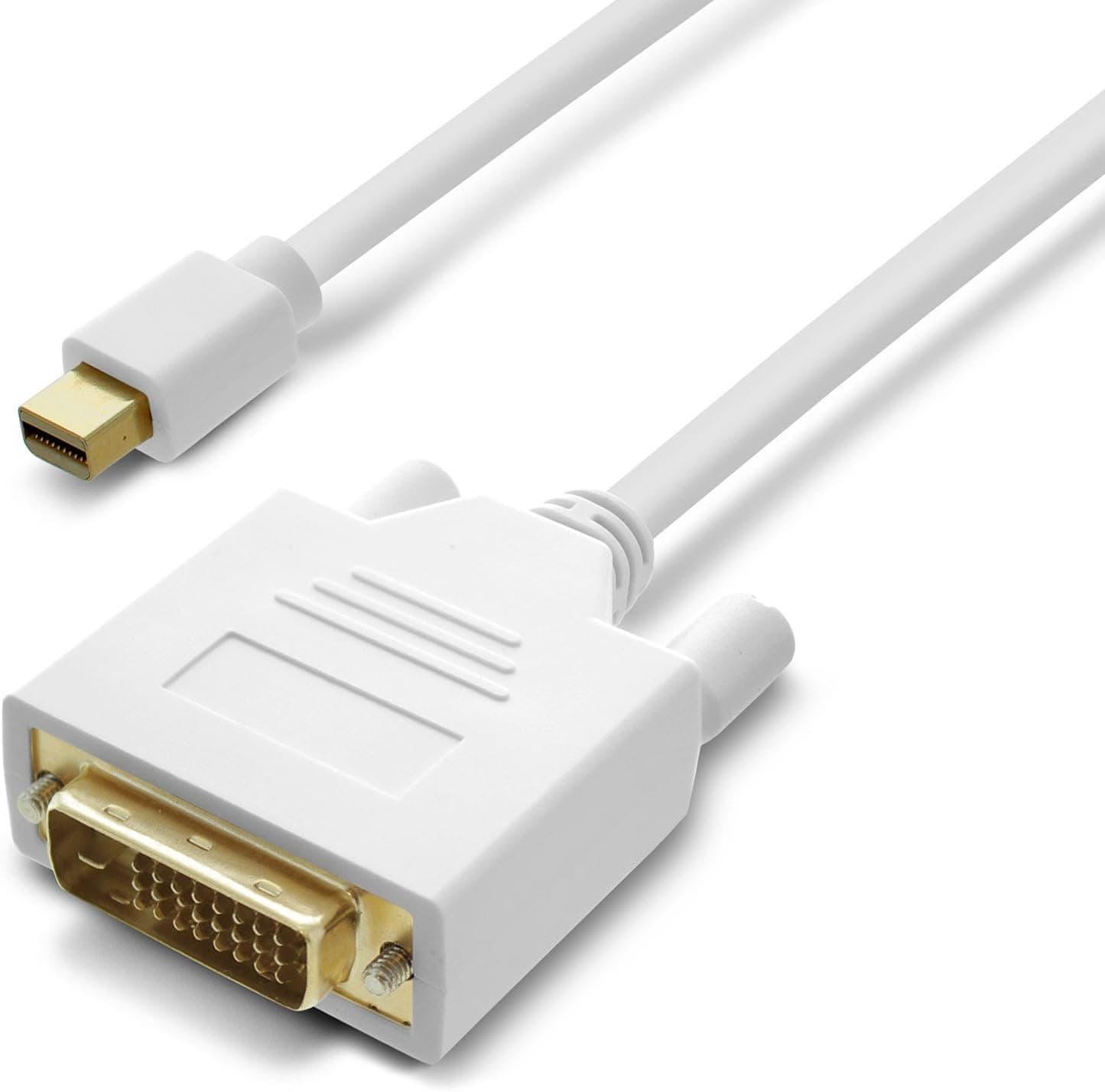 Mini DP to DVI, Fosmon 6FT Gold Plated Mini DisplayPort (Thunderbolt 2 Port Compatible) to DVI Single Link Cable Cord Adapter Converter
