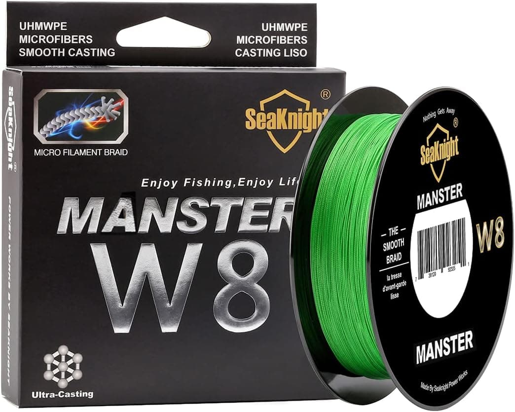 SeaKnight Manster W8 Braided Line 8 Strands Braided Fishing Line 328Yards/547Yards Super Smooth PE Braided Lines Multifilament Fishing Lines-Abrasion Resistant, Low Memory, Zero Stretch