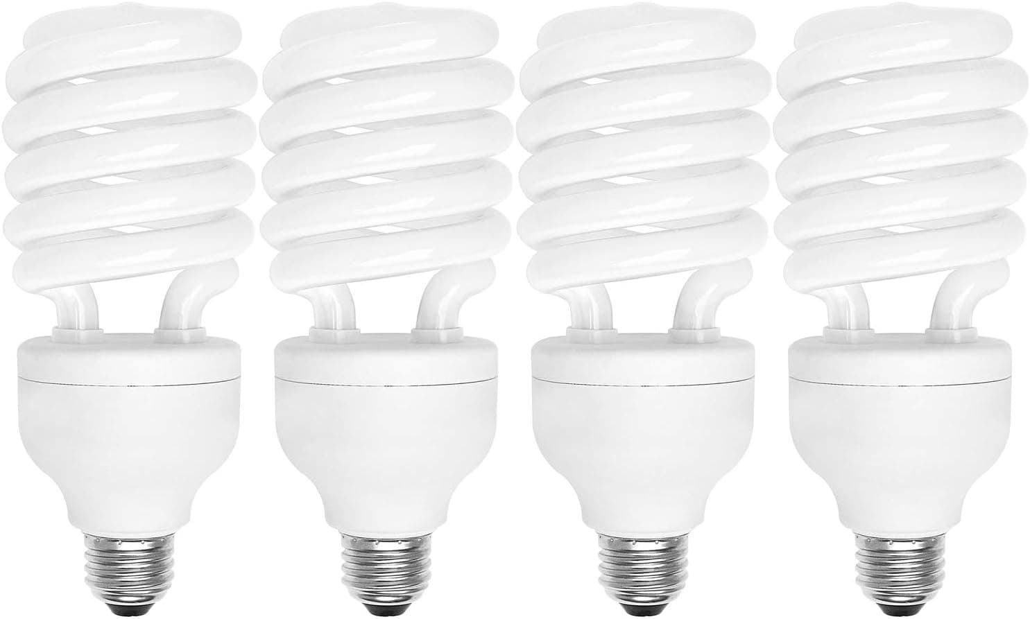 Luxrite LR20210 (4-Pack) 42-Watt CFL T3 Spiral Light Bulb, Equivalent to 200W Incandescent, Warm White 2700K, 2820 Lumens, E26 Standard Base
