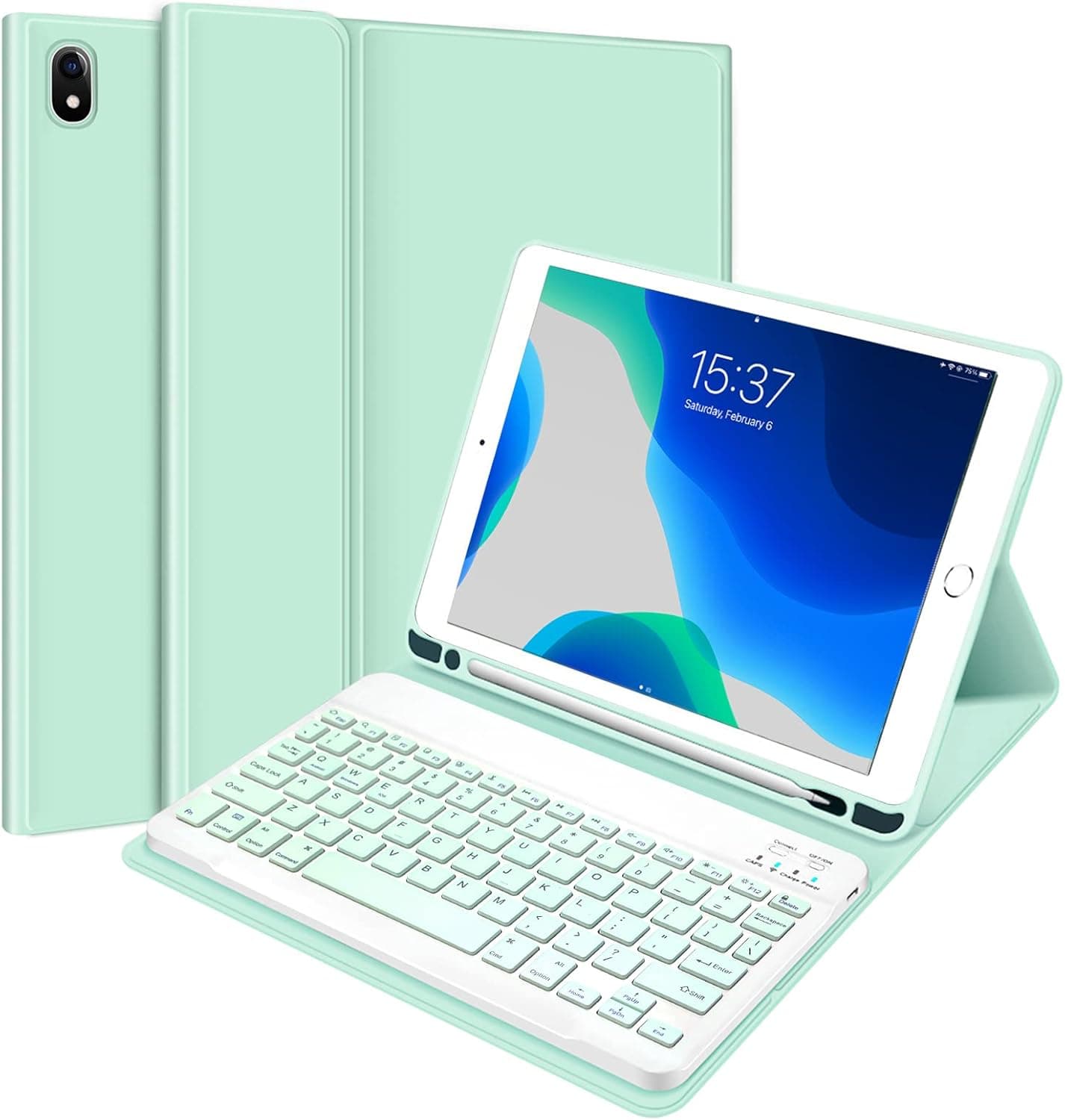 ABEIFAN Keyboard Case for iPad 10.5 iPad Air 3 10.5 2019 3rd Gen iPad Pro 10.5 2017 - Wireless Detachable Keyboard with Pencil Holder