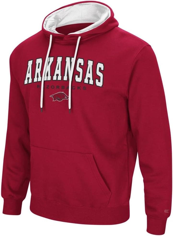 Colosseum Arkansas Razorbacks NCAA End Zone Pullover Hooded Men's Sweatshirt - Red