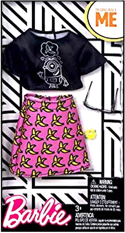 Barbie Despicable Me Black Top/Banana Skirt