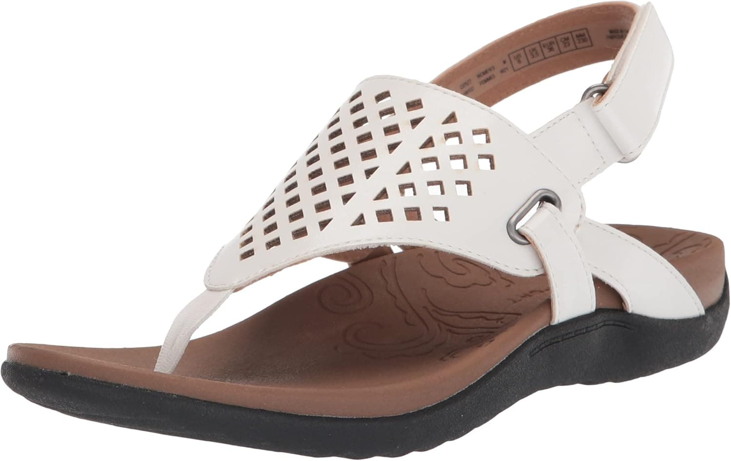 Rockport womens Ridge Toe Post Sandal, Bright White, 8 US