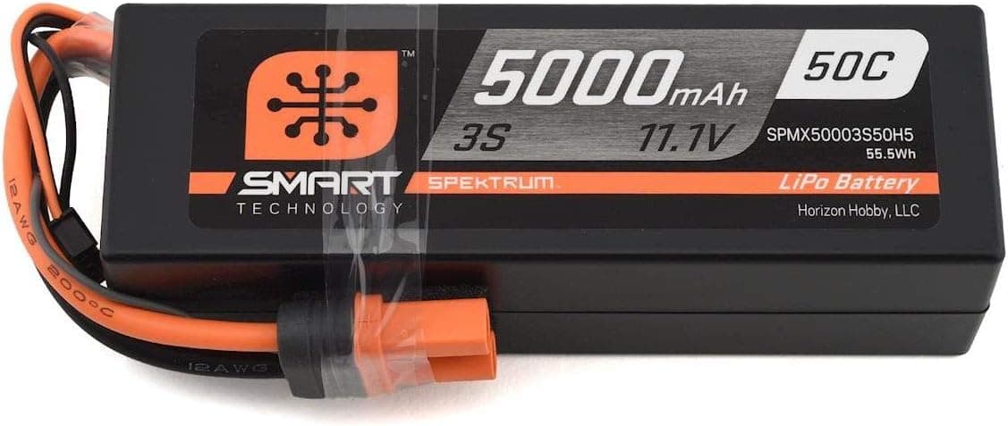 SPMX50003S50H5 for Spectrum 3S Smart LiPo Hard Case 50C Battery Pack w/IC5 Connector