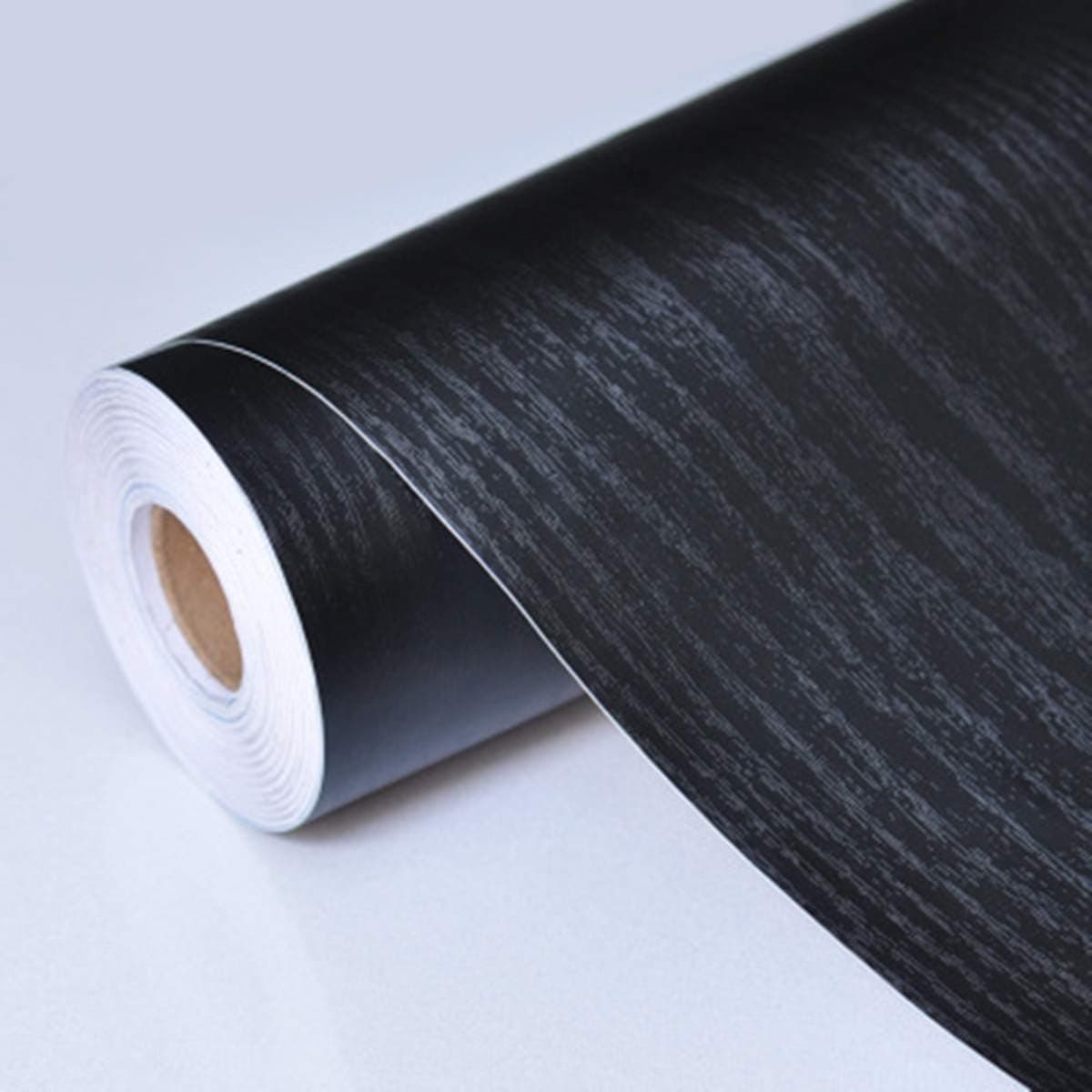 practicalWs Black Wood Wallpaper 11.8in x78.7in Peel and Stick Wood Wallpaper Self Adhesive Shelf Liner Covering for Kitchen Countertop Cabinets Drawer Furniture Wall Door Vinyl PVC