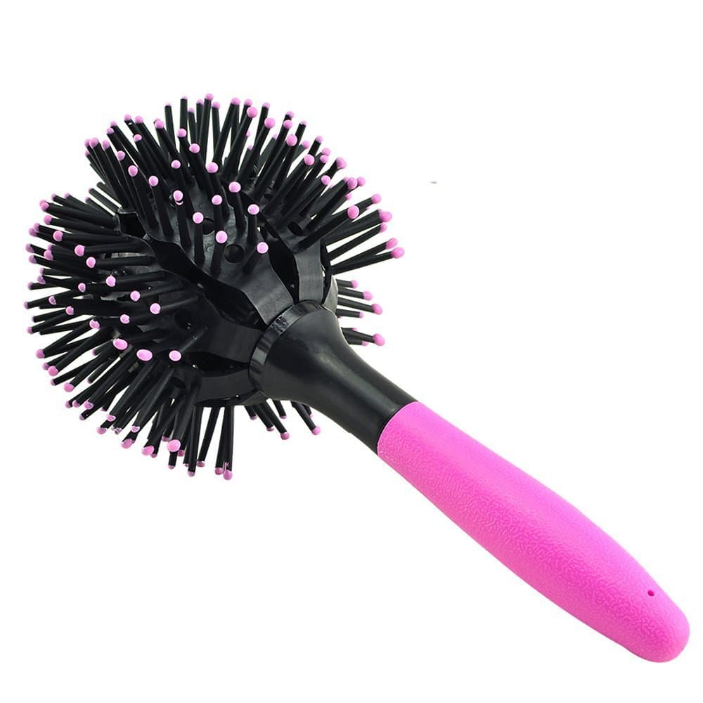 ixaer Hair Brush-3D Bomb Curl Brush Styling Salon Round Hair Curling Curler Comb Tool Pink Christmas Gift, Mother's Day Gift.