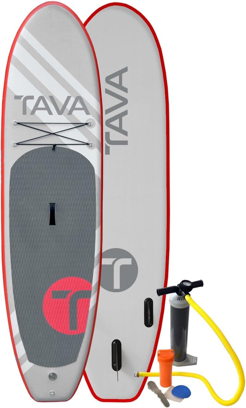 Tava 10ft Inflatable Stand Up Paddle Board with Pump and Aluminum Paddle (6” Thick)
