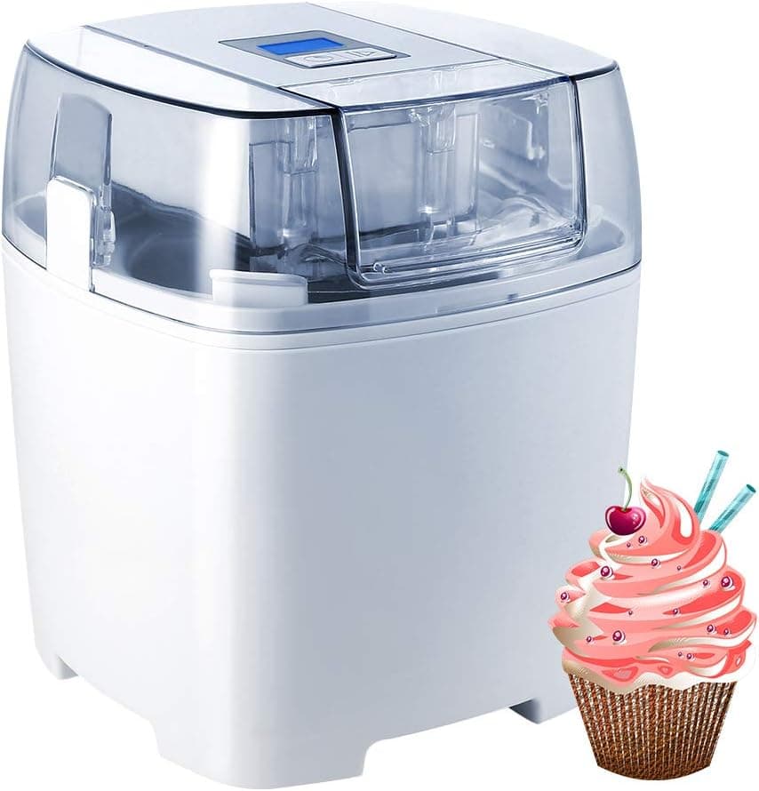 Aucma Ice Cream Machines,Portable 1.5 Quart Electric Ice Cream Maker Automatic Frozen Yogurt, Gelato, Sorbet Homemade Dessert For Kids & Adults (24x21x21cm)