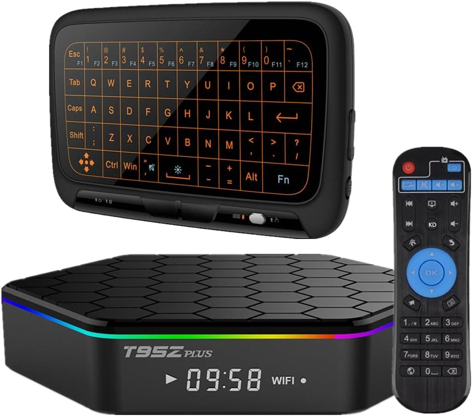 WISEWO Android 7.1 TV Box Amlogic S912 Octa Core Speed 3GB/32GB Dual WiFi 4K2K Smart Mini PC Media Player with Backlit Wireless Touchpad Mini Keyboard