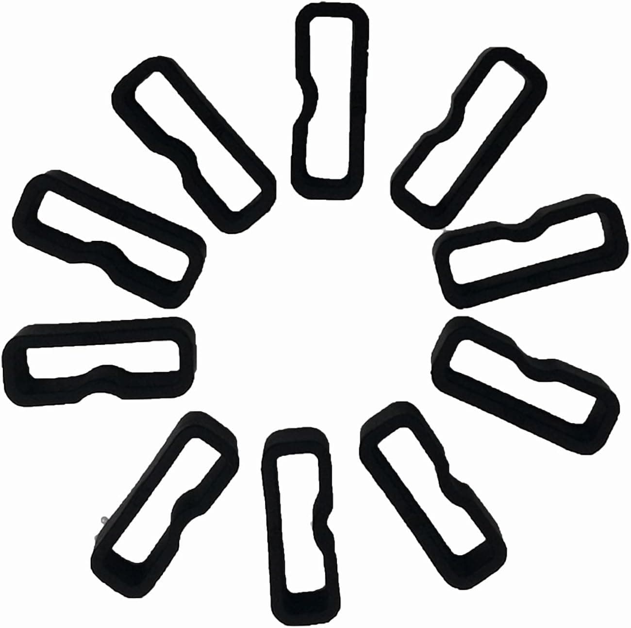 TenCloud 10-Pack Black Silicone Secure Band Keepers Loops Fasteners Rings Holders for Garmin Vivofit jr.3