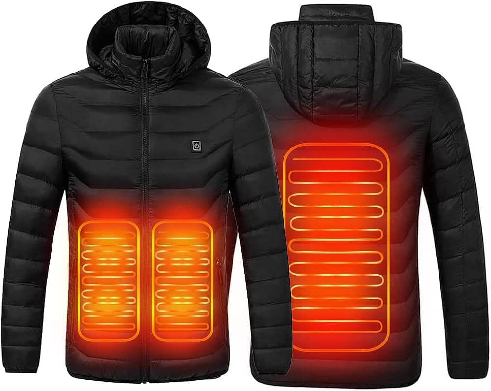 SUPTEMPO Heated Jacket for Women, Winter Lightweight Jacket with Hood Electric Heating Outdoor Clothing(Battery Not Included)