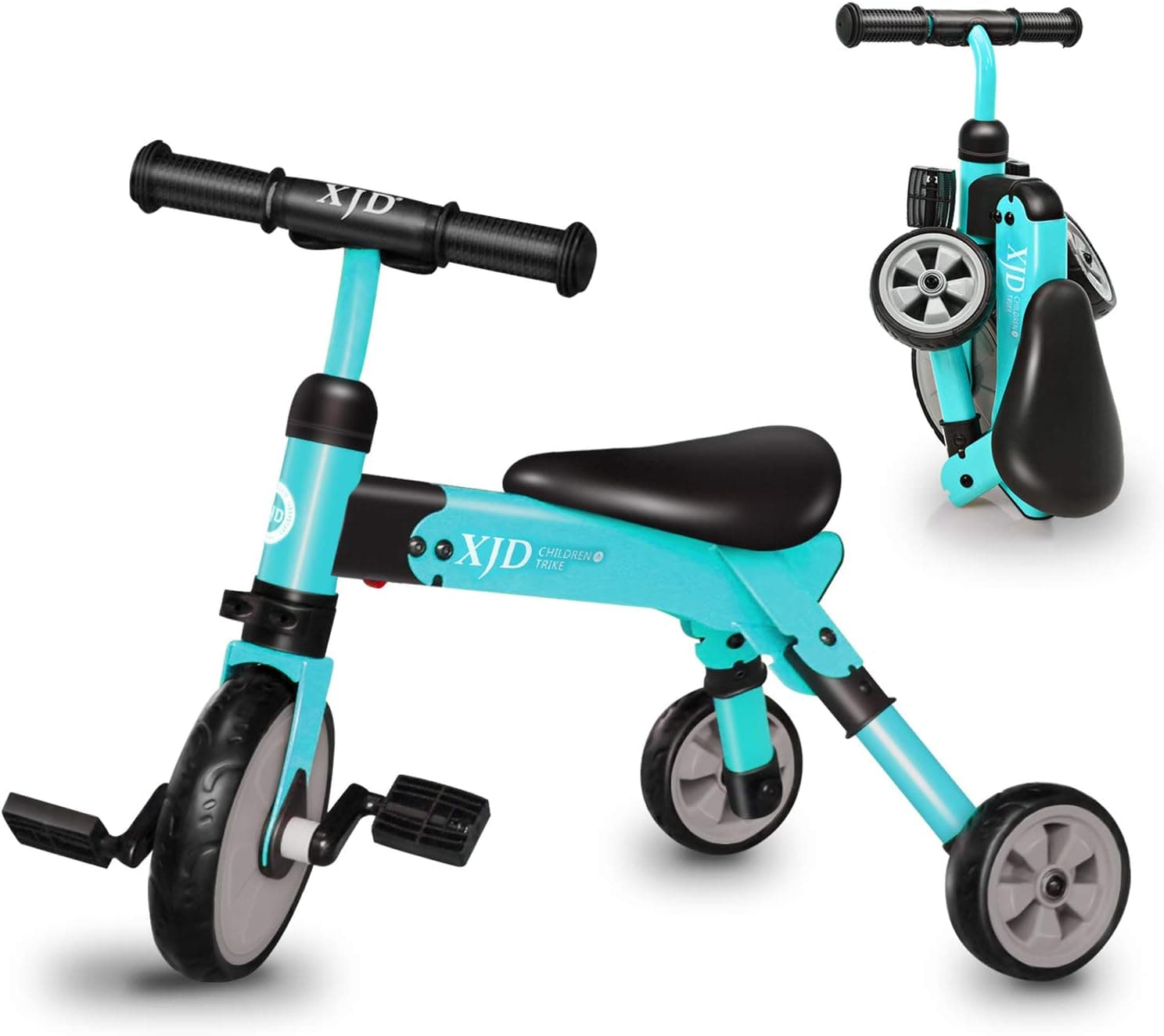 XJD Kids Tricycles for 2 3 4 Years Old and Up Boys Girls Tricycle Kids Trike Toddler Tricycles for 2-4 Years Old Kids Toddler Bike Trike 3 Wheels Folding Tricycle Kids Walking Tricycle Walk Trike