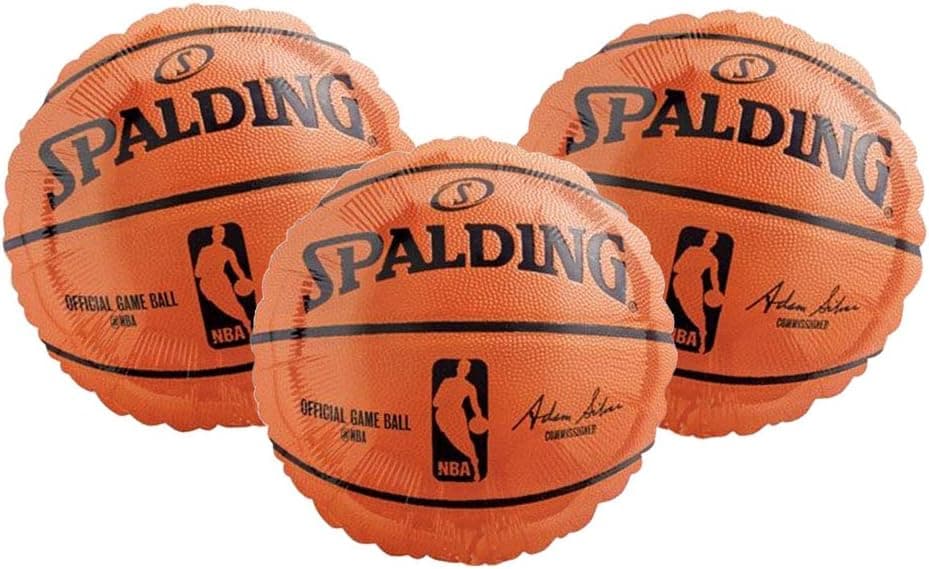 Set of 3 Official Game Ball Basketball 18" Foil Party Balloons