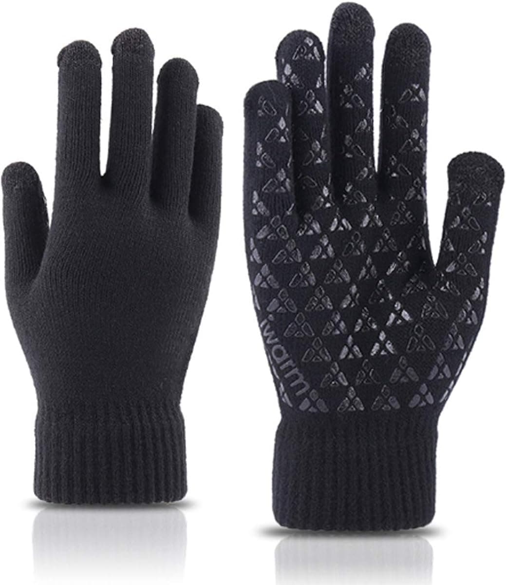 Winter Knit Gloves Touchscreen for Men and Women Anti-Slip Silicone Gel Thermal