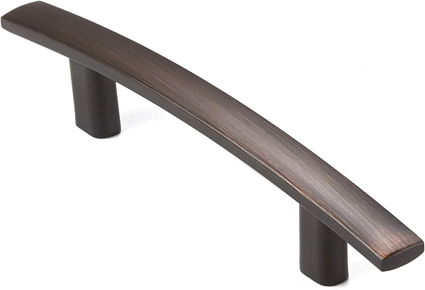 Cauldham 25 Pack Solid Kitchen Cabinet Arch Pulls Handles (3" Hole Centers) - Modern Curved Drawer/Door Hardware - Style M242 - Oil Rubbed Bronze
