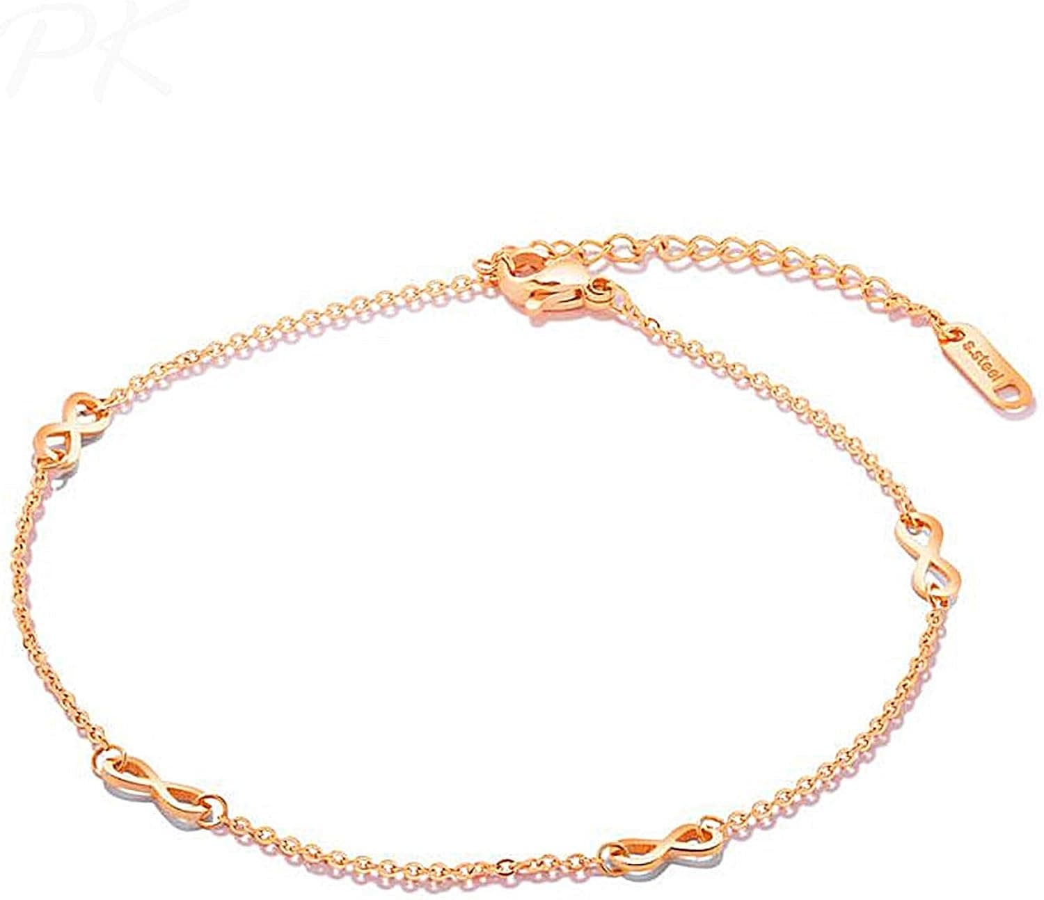 GOOKEY Rose Gold Anklet for Women - Heart Anklet Infinity Anklet Infinite Anklet