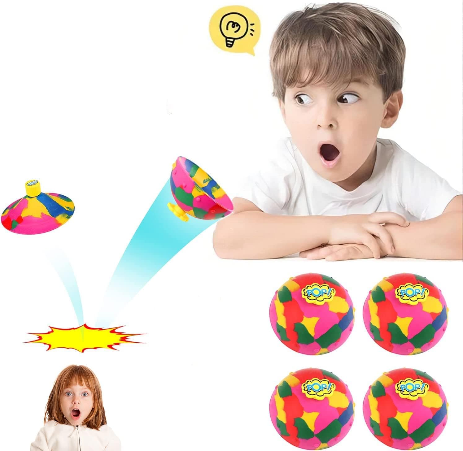 4 Pack Bounce Bowls Fidget Toys, Creative Camouflage Bouncing Bowls, Jumping Bounce Fidget Toys, Bounce Ball Toys Jumping Bowls, Outdoor Sports Novelty Stress Relief Toys for Kids