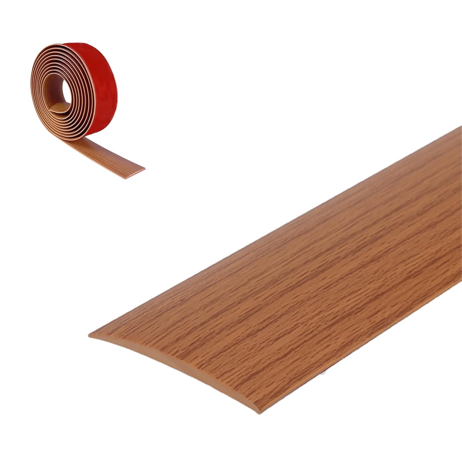 Self Adhesive Floor Transition Strip,6.56Ft Vinyl Floor Transition Strip Strip Laminate,2" Wide Floor Flat Edge Trim Strip for Threshold,Door,Floor Molding Trim(Light Brown Wood Grain)