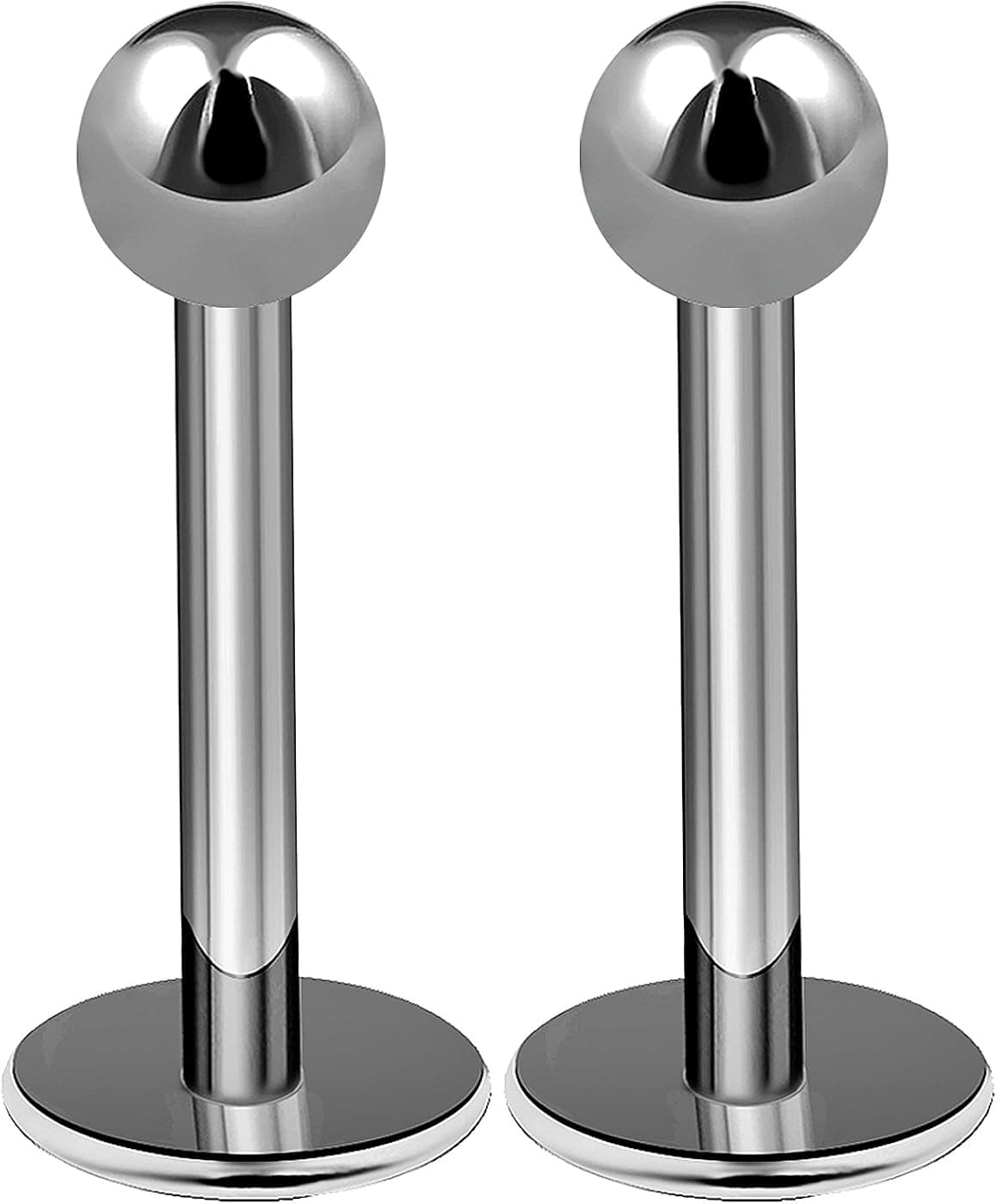 bodyjewellery 2pcs 16g Titanium Labret Studs Conch Piercing Lip Snake Bites Spider Ball Monroe Tragus Cartilage Helix B2ACX Pick Size