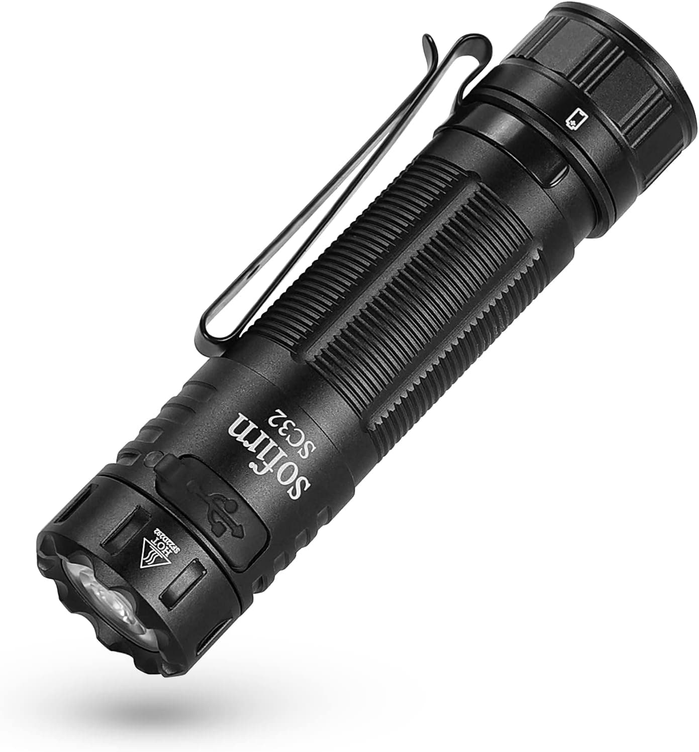 EDC Flashlight USB C Rechargeable, Sofirn 2000 Lumens Small Flashlight with Super Bright SST40 6500K LED, Tail E-Switch, Dual-way Clip, Pocket Flashlight for Outdoors Camping Emergency Hiking