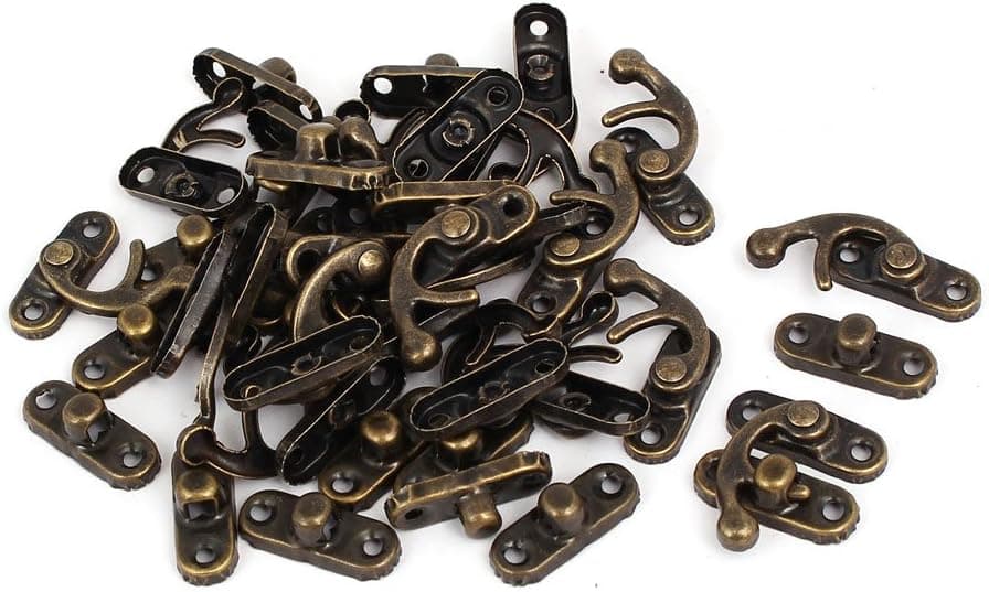 uxcell Gift Box Left Swing Arm Clasp Toggle Latches Catch Hasp Bronze Tone 20PCS
